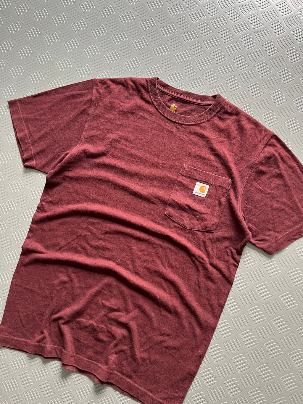 CARHARTT MAROON BASIC POCKET TSHIRT