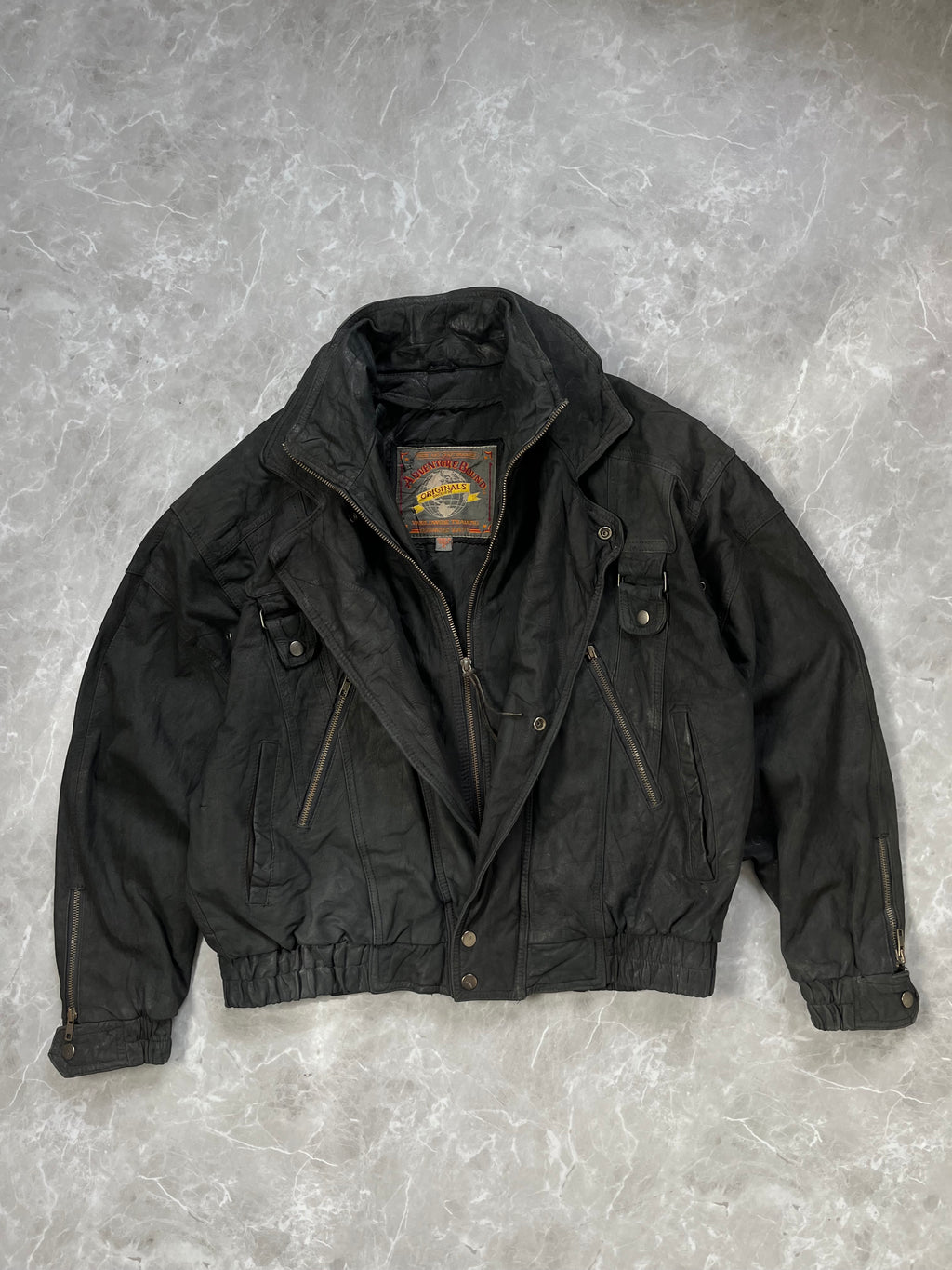 DOUBLE LAYER LEATHER JACKET