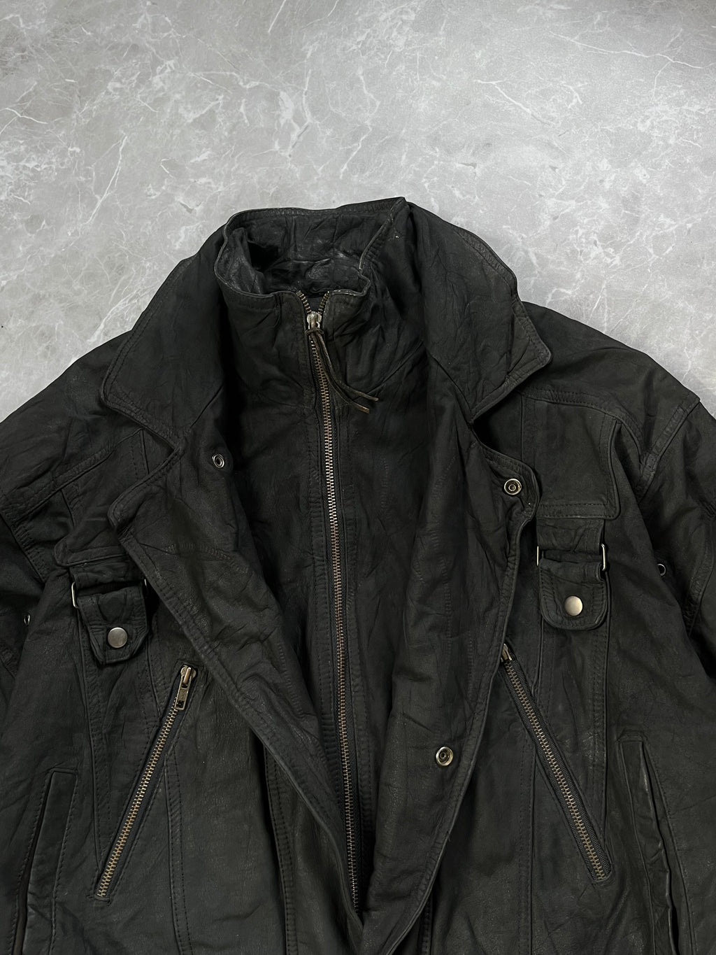 DOUBLE LAYER LEATHER JACKET