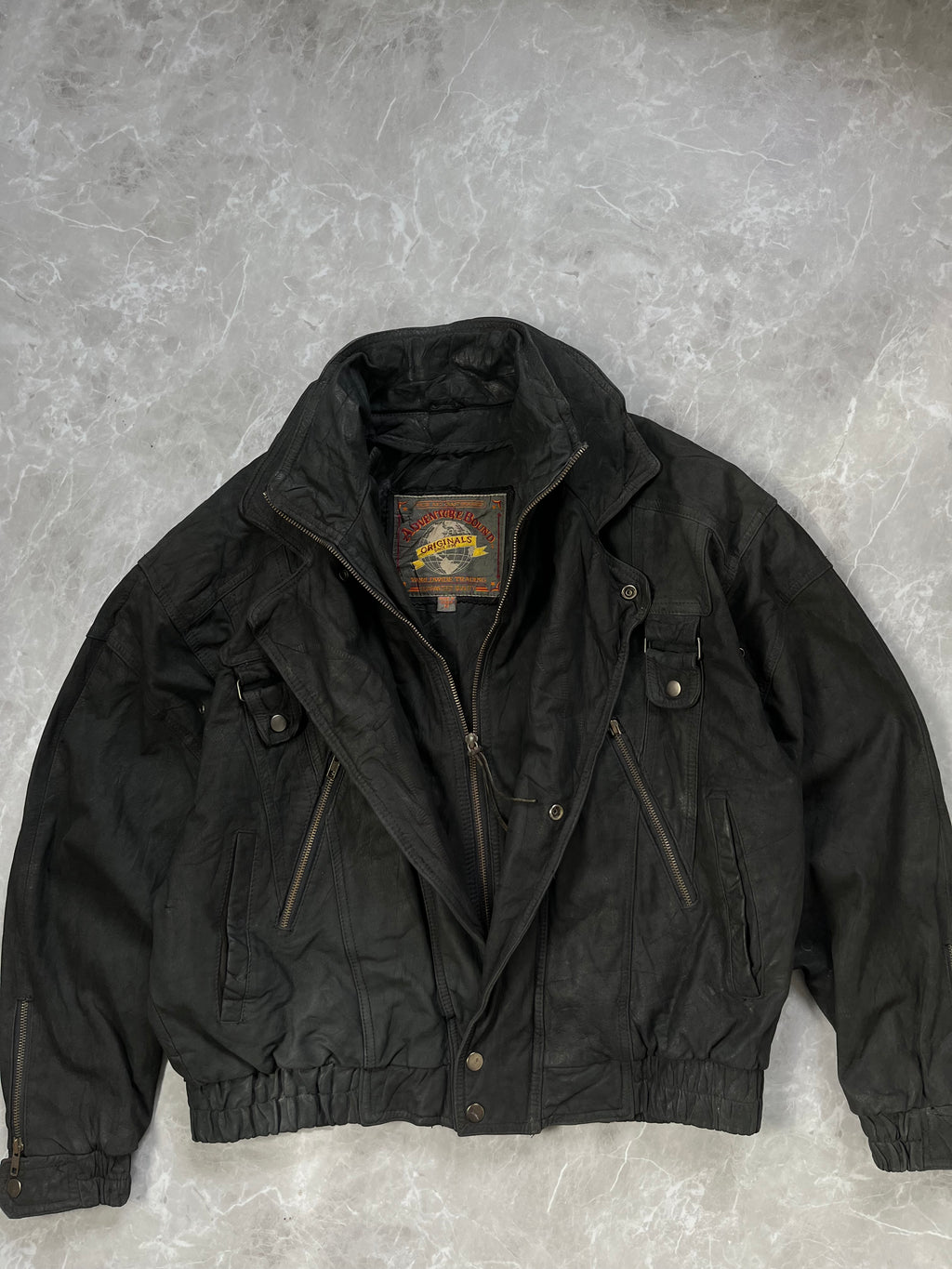 DOUBLE LAYER LEATHER JACKET